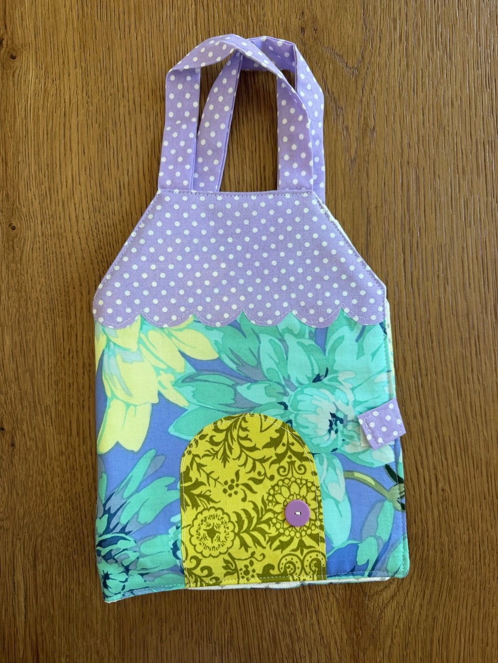 Kids Lavender Floral One-Piece Dress with Yellow Accent